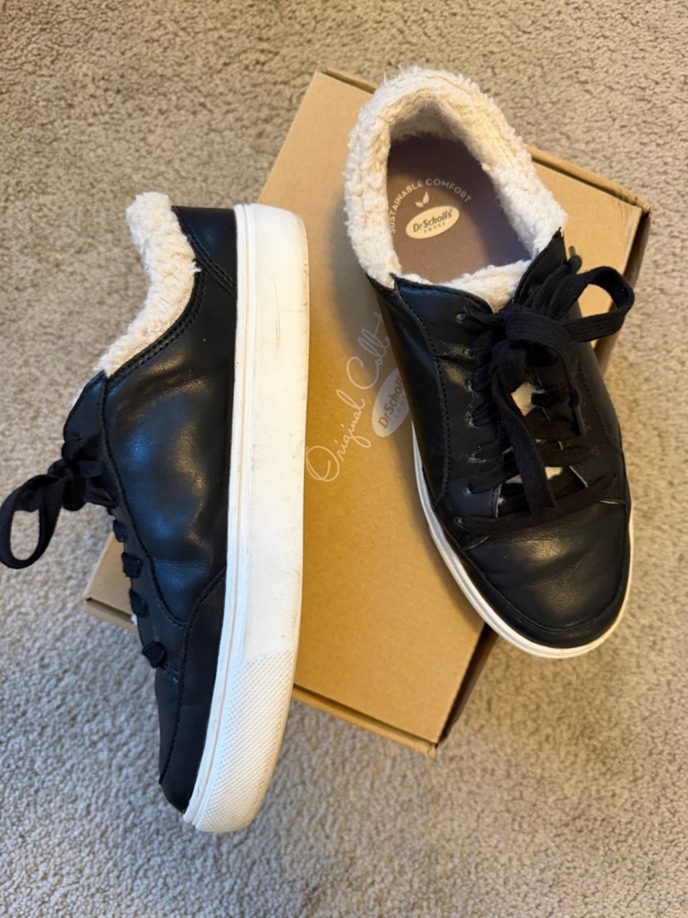Dr Scholls Now Cozy sneaker black and cream size 7 - Picture 4 of 9